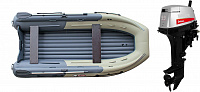 Лодка надувная Reef Тритон 370 Fi S-Max+ Лодочный мотор Condor YAMARINE E 9,9 D ENDURO
