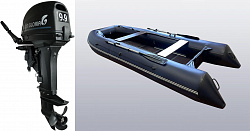 Лодка надувная Big Boat Bering (Беринг) 340 К Lux синий/серый+ Лодочный мотор ALLFA CG T 9,9