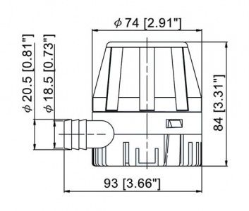 Помпа осушительная, 12 В, 450GPH (1703.25 л/ч)