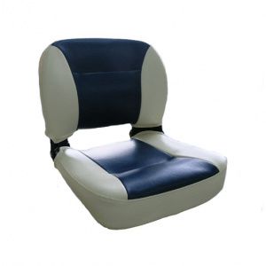 Сиденье раскладное мягкое 400х420 мм, бело-синее 