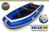 Лодка надувная Solar 420 Strela Jet Tunnel синий