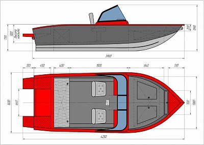 Алюминиевая лодка Триера 390 Фиш Комфорт №1639