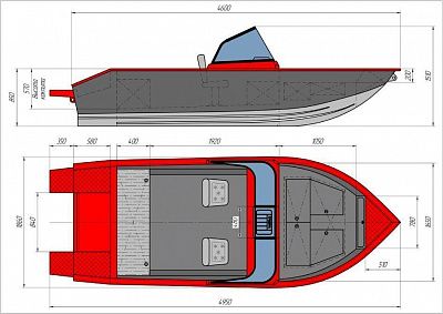 Алюминиевая лодка Триера 460 Фиш Комфорт №1752