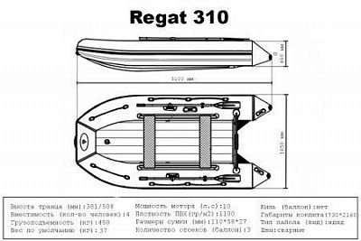 Лодка надувная Big Boat Regat (Регат) 310 серо/черный