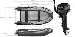 лодка Reef Skat Тритон 350 + мотор Parsun T 9,9 BMS