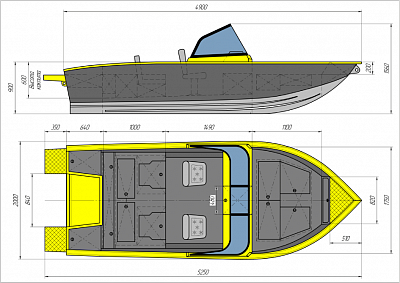 Алюминиевая лодка Триера 490 Про