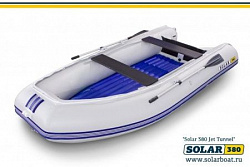 Лодка надувная Solar 380 Jet Tunnel серый