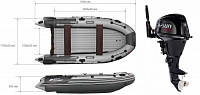 Лодка надувная Reef Skat Тритон 370+ Лодочный мотор Parsun F 9.9 ABMS-EFI