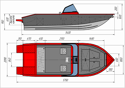 Алюминиевая лодка Триера 540 Фиш
