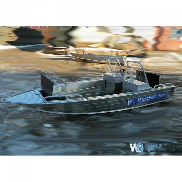 Алюминиевая лодка Wyatboat - 390 У с консолями