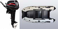 Лодка надувная Big Boat Bering (Беринг) 340 К черный/белый+ Лодочный мотор HDX T 9,9 BMS