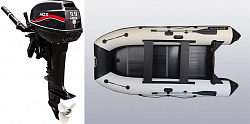 Лодка надувная Big Boat Bering (Беринг) 340 К черный/белый+ Лодочный мотор HDX T 9,9 BMS