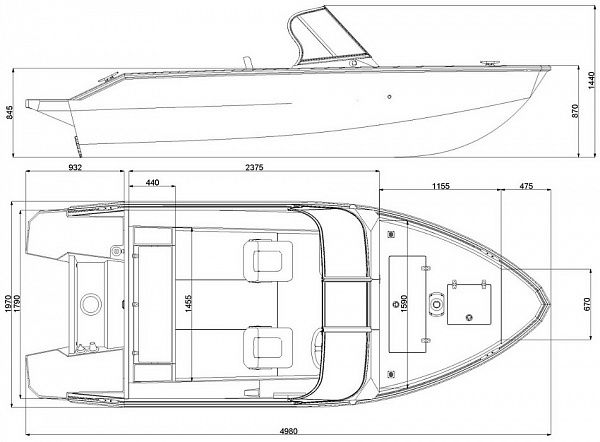 Аллюминиевая лодка Windboat 4.6 DCX