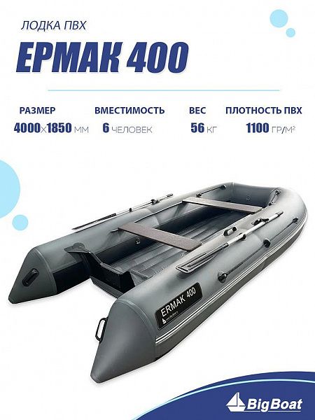 Лодка надувная Big Boat Ermak (Ермак) 400 красный/серый