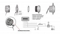 Тахометр 0-6000 об/мин со счетчиком моточасов делитель 1-10, белый циферблат, нержавеющий ободок
