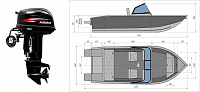 Алюминиевая лодка Триера 390 Боурайдер Комфорт №1558+ Лодочный мотор Hidea HD 30 FFES