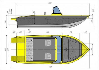 Алюминиевая лодка Триера 420 Фиш Комфорт №02427