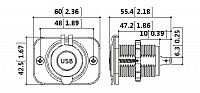 Разъем USB 5В 3.1А на панели