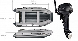 лодка Reef 390 F НД Тритон + мотор Parsun T 9,9 BMS