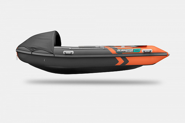 Лодка надувная Gladiator E 380 PRO оранжево/темносерый