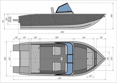 Алюминиевая лодка Триера 390 Боурайдер Комфорт №1638