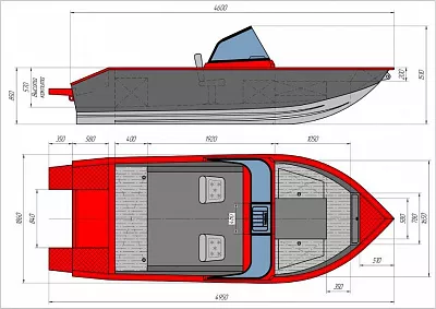 Алюминиевая лодка Триера 460 Боурайдер Комфорт №1391