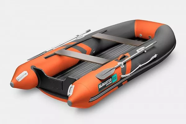 Лодка надувная Gladiator E 330 S оранжево/темносерый