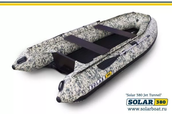 Лодка надувная Solar 380 Jet Tunnel пиксель